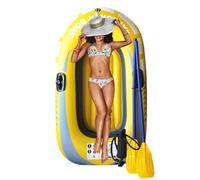 Kayaks gonflables - Bateau gonflable pour 1/2 personne | 0,4 mm PVC bateau gonflable avec 2 pagaies, bateau de tourisme récréatif, bateau de pêche pliable portable pour adultes et