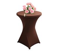 KAYBTNT Housse Mange Debout, Nappe Mange Debout, Housse pour Table Haute Ø 60-80 cm, Nappe Cocktail Ronde Extensible en Spandex pour Table de Banquet de Cocktail de Mariage,Marron,80x110cm