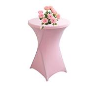KAYBTNT Housse Mange Debout, Nappe Mange Debout, Housse pour Table Haute Ø 60-80 cm, Nappe Cocktail Ronde Extensible en Spandex pour Table de Banquet de Cocktail de Mariage,Rose,80x110cm