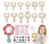 KAYEF 12 Pièces Miroir Princesse en Bois, Miroir Hobby en Bois, Miroir Hobby Créatif, Miroir Hobby en Bois, Miroir Hobby Créatif Miroir Princesse en Bois peint