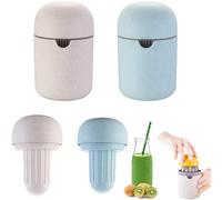 KAYEF 2 pcs pressoir agrume manuel, pressoir agrumes, manual orange lemon press, portable manual juicer for limes, oranges, tangerines, grapefruits (beige + blue)