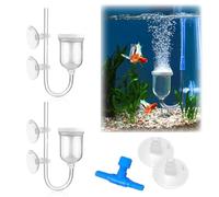 KAYEF 2 x diffuseurs de CO2 pour aquarium, diffuseur d'air silencieux pour aquarium 35 mm, diffuseur de CO2 avec 1 valve de contrôle, 2 ventouses pour aquarium hydroponique