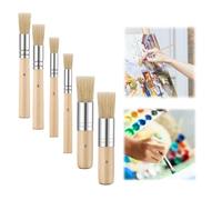 KAYEF 6 pcs 3 tailles brosses à pochoir en bois, brosses à pochoir mural, brosses à pochoir pour peinture à l'huile, peinture à l'aquarelle, DIY arts and crafts