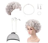 KAYEF 7 pièces déguisement grand-mère, déguisement personne âgée, old lady costume set pour fancy dress, carnaval, Halloween, cosplay femme
