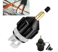 KAYEF Adaptateur pour kayak, adaptateur pour pompe gonflable SUP, adaptateur pour pompe à pagaie, valve standard pour dériveur/canoë/kayak/planche de surf à pagaie unique (noir)