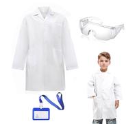 KAYEF blouse médicale, blouse laboratoire 3 pièces, blouse de laboratoire avec pièce d'identité, blouse de laboratoire costume scientifique pour jeu de rôle en laboratoire
