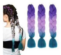 KAYEF Extension de tresse, 3 pièces 3 couleurs cheveux synthétique pour tresse, 60 cm pour tresser des mèches de cheveux pour tresses