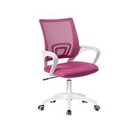 KAYELLES Chaise de Bureau Ergonomique, siège Textile Mesh Respirant, Soutien Lombaire, Assise rembourrée, Hauteur réglable, pivotant 360°, accoudoirs, roulettes Souples Flag-E (Rose Blanc)