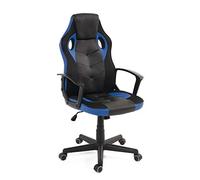 KAYELLES Chaise Gaming E-Sport Junior, siège basculant Simili Cuir & Textile Mesh Respirant, Double Rembourrage appuie tête, Hauteur réglable, pivotant 360°, roulettes Souples Sena (Noir Bleu)