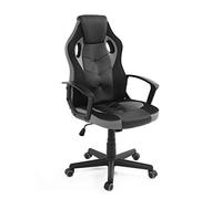 KAYELLES Chaise Gaming E-Sport Junior, siège basculant Simili Cuir & Textile Mesh Respirant, Double Rembourrage appuie tête, Hauteur réglable, pivotant 360°, roulettes Souples Sena (Noir Gris)