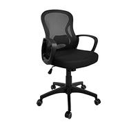 KAYELLES Fauteuil Chaise de Bureau Ergonomique, siège basculant Textile Mesh, Renfort Lombaire, Hauteur réglable, pivotant 360°, accoudoirs, roulettes Souples Fest (Noir)
