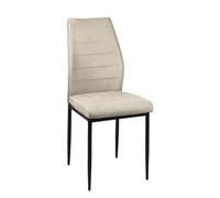 KAYELLES Lot de 4 Chaises de Salle à Manger Milo - Tissu Rayé (Beige)