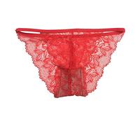 Kayferli Panties Culotte simple couleur unie sexy en dentelle confortable pour femme