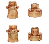 Kayfg 4 PCS Bougeoir Conique 2 Tailles Différentes Bougeoir Design Cannelé Moderne pour Décor de Mariage B