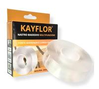 KAYFLOR Ruban adhésif double face extra fort transparent universel adhésif double face fort résistant à l'eau (3 m x 3 cm x 2 mm), ruban adhésif mural pour décoration de la maison