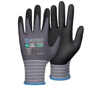 KAYGO 3 paires de gants de travail, enduits de nitrile antidérapants et résistants à l'abrasion en nylon tricoté sans couture pour atelier de montage de voiture (Noir, M, taille 8)