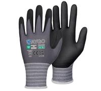 KAYGO 3 paires de gants de travail, enduits de nitrile antidérapants et résistants à l'abrasion en nylon tricoté sans couture pour atelier de montage de voiture (Noir, XL, taille 10)