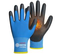 KAYGO gants de travail pu enduit d'hiver - 12 paires, doublure en laine chaude, bonne adhérence, KG11W, pour hommes femmes, pour le travail par temps froid entrepôt congélateur (Bleu, L, taille 9)