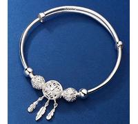 KAYISI Bracelets de chaîne de Manchette, Bracelet en Argent Sterling Unique Attrape-rêves Bracelet d'amitié Manchette Bracelet Bijoux Cadeaux