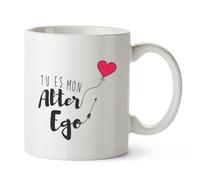 KayKi - Mug en céramique haute qualité - Tu es mon alter ego - Mug cadeau pour conjoints copain/copine - Cadeau pour Saint-Valentin - Impression par sublimation résistante au lavage (Mug standard)