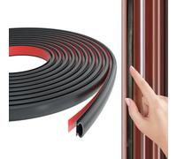 Kayleinster Joint de porte noir,15 m,Ruban d'étanchéité en D autocollant pour fenêtres et portes,Joint en caoutchouc anti-impact,Isolation acoustique,Joints de porte à remplir,Grands espaces