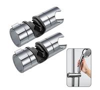 KAYLRE 2 PCS Support de Douche 18-25mm ABS Réglable Main de Remplacement Douche Ferroviaire Head Curseur Clamp Support Bracket Chromée, PB4 pour Salle de Bain