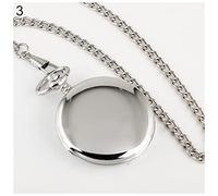 KAYLRE Montre De Poche Retro Vintage Hommes Steampunk Souffu Surface Lisse Pendentif Chaîne Classic Pocket Watch Cadeau Argent Golden Polish Quartz Montre Montre De Poche Homme (Size : Silver)