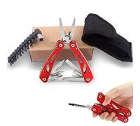 KAYLRE Pinces Multifonctions, Couteau Suisse outil de poche multifonction, avec embouts de tournevis, Couteau de poche avec Poignée ergono - rouge