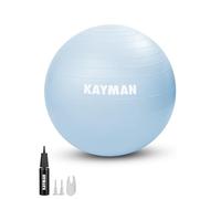 KAYMAN Ballon d'exercice - Système anti-éclatement, anneaux antidérapants, matériau durable, facile à gonfler, parfait pour le yoga, les pilates, le fitness, l'équilibre, la gym et les entraînements à