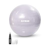 KAYMAN Ballon d'exercice - Système Anti-éclatement, Anneaux antidérapants, matériau Durable, Facile à gonfler, Parfait pour Le Yoga, Les Pilates, Le Fitness, l'entraînement d'équilibre, la Gym et Les