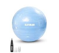 KAYMAN Ballon d'exercice - Système anti-éclatement, anneaux antidérapants, matériau durable, facile à gonfler, parfait pour le yoga, les pilates, le fitness, l'équilibre, la gym et les entraînements à