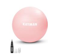 KAYMAN Ballon d'exercice - Système anti-éclatement, anneaux antidérapants, matériau durable, facile à gonfler, parfait pour le yoga, les pilates, le fitness, l'équilibre, la gym et les entraînements à