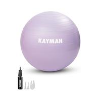 KAYMAN Ballon d'exercice - Système Anti-éclatement, Anneaux antidérapants, matériau Durable, Facile à gonfler, Parfait pour Le Yoga, Les Pilates, Le Fitness, l'entraînement d'équilibre, la Gym et Les