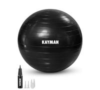 KAYMAN Ballon d'exercice - Système anti-éclatement, anneaux antidérapants, matériau durable, facile à gonfler, parfait pour le yoga, les pilates, le fitness, l'équilibre, la gym et les entraînements à
