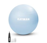 KAYMAN Ballon d'exercice - Système anti-éclatement, anneaux antidérapants, matériau durable, facile à gonfler, parfait pour le yoga, les pilates, le fitness, l'équilibre, la gym et les entraînements à