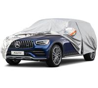 Kayme Bâche Voiture Étanche Respirante, 6 Couches Housse de Protection Voiture Extérieur Contre Pluie Soleil Poussière avec Zip et Doublure en Coton pour 4x4/SUV 460 à 485 cm, YL