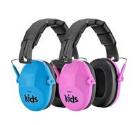 KAYNN 032 Lot de 2 protections auditives pour enfants pour le bruit - Casque antibruit SNR 28 dB pour concerts, casque sensoriel autisme, âge 3-16 ans (bleu+rose)