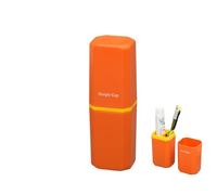 KAYNO Étui de voyage portable pour brosse à dents, scellé, étanche à la poussière et aux fuites, design compartimenté pour brosse à dents et dentifrice pour voyage, rangement de salle de bain.