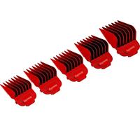 Kaynway Lot de 5 guides professionnels pour tondeuse Andis avec clip magnétique pour tondeuse à cheveux Andis - Taille #4, 5, 6, 7, 8 - Longueur (1/2", 5/8", 3/4", 7/8", 2,5", Rouge)