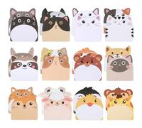 Kayqbonke 24 Pack Notes Adhésives Enfants, 720 Cute Notes Autocollantes Mignonnes, Notes Autocollantes Animaux, Bloc-Notes Adhésifs en Forme D'animaux Idéal pour Bureau, Enfants, Étudiants