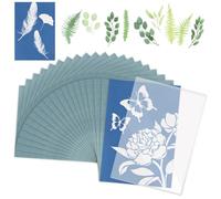 Kayqbonke 36 Pièces Papier Cyanotype, Papier d'art Solaire Haute Sensibilité Papier, Cyanotype Kit avec Outil en Couvercle en Acrylique Haute Transparence pour Enfants Adultes Bricolage Artisanat