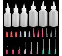 kayqbonke Lot de 6 applicateurs de bouteilles à aiguilles, 50 ml/100 ml, flacons doseurs à pointes aiguilles, flacons de colle vides avec pointes fines et bouchons pour liquides, colle, encre