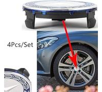 Kayserena Mercedes Enjoliveurs centraux 4 pièces/ensemble OEM Taille de remplacement pour Mercedes-Benz Embouts de moyeu de roue 75 mm/2,95' (Bleu)