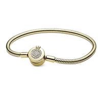 Kaytong Or Rose et Argent étincelant Couronne O chaîne Serpent 925 Bracelet en Argent Sterling Bracelet Perle Charme Bricolage Bijoux Simples-Or, 20 cm