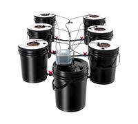 Kazafa Système de culture hydroponique 7 x 4,4 gal avec 7 kits Top Drip, 3 paquets de galets d'argile, pompe à air, seau hydroponique pour tentes de culture, jardins intérieurs, balcons, bureaux de