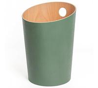 Kazai.® Corbeille à Papier Design 'Bennet' | Poubelle Unique pour Bureau, Chambre, Chambre d'Enfant, et Plus | Corbeille de Bureau en Placage de Bois Véritable | Vert