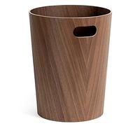 Kazai. Corbeille à papier en bois véritable Börje | Poubelle Moderne en Bois pour Bureau, chambre d'enfant et chambre | 9 litres | Noyer