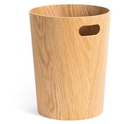Kazai. Corbeille à papier en bois véritable Börje | Poubelle Moderne en Bois pour Bureau, chambre d'enfant et chambre | 9 litres | Chêne