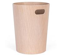 Kazai. Corbeille à papier en bois véritable Börje | Poubelle Moderne en Bois pour Bureau, chambre d'enfant et chambre | 9 litres | Chêne blanc