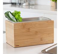 KAZAI. Design Poubelle Organique -Holma- | 4.5L, Passe au Lave-Vaisselle et Bois Véritable | Composteur de Cuisine pour Déchets organiques | Bambou